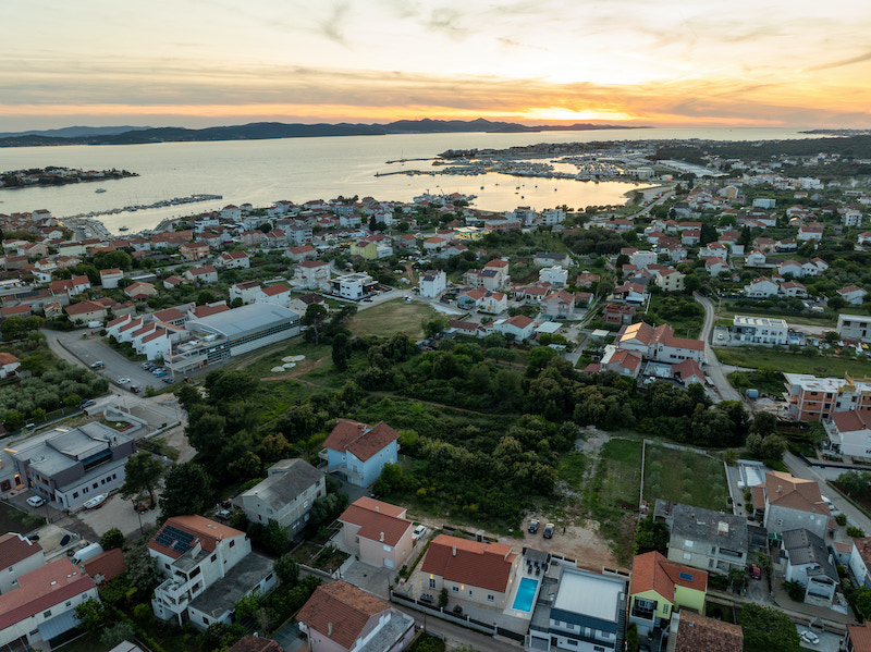 Aerial view at sunset
