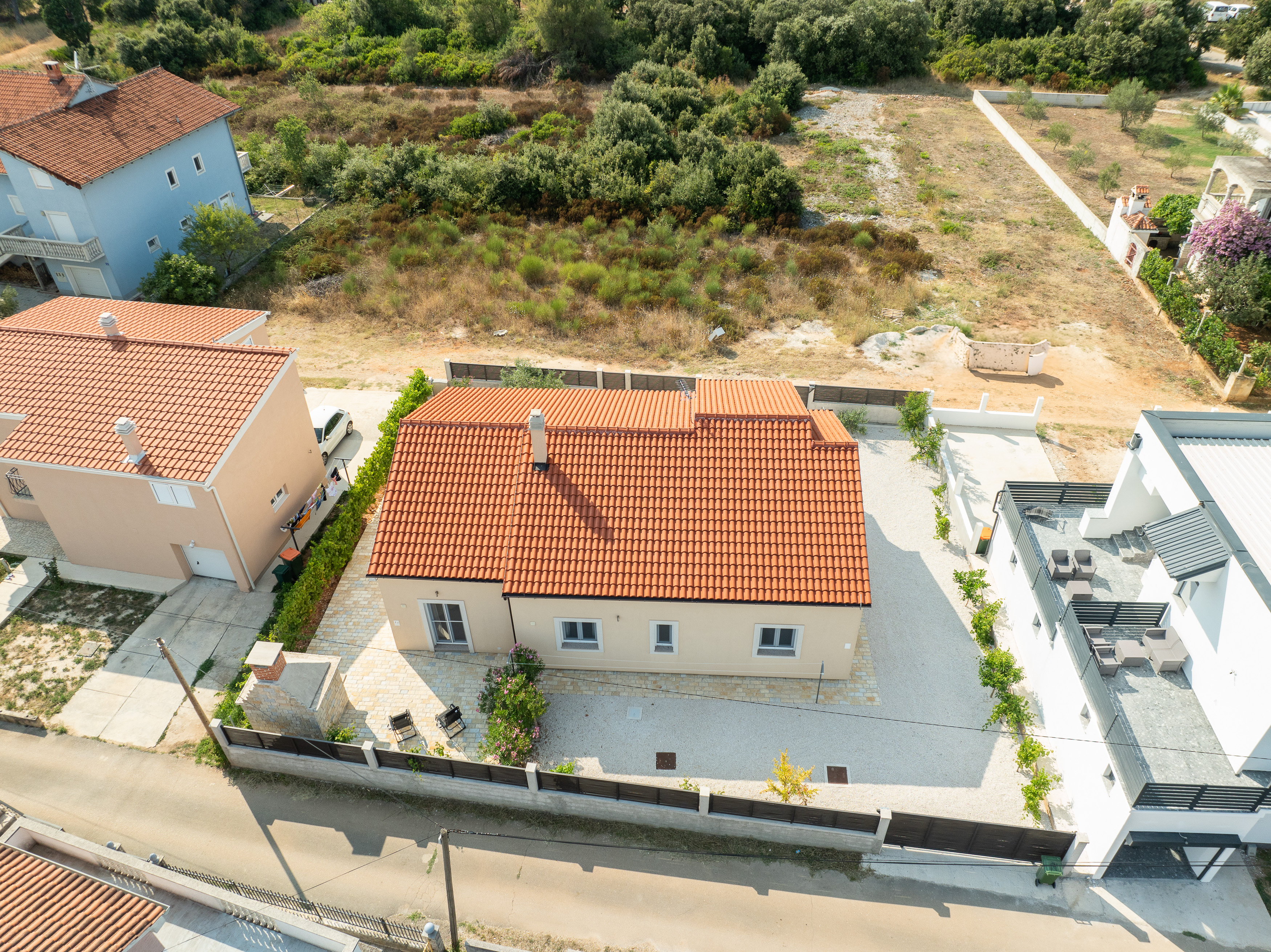 Aerial view of house and surroundings