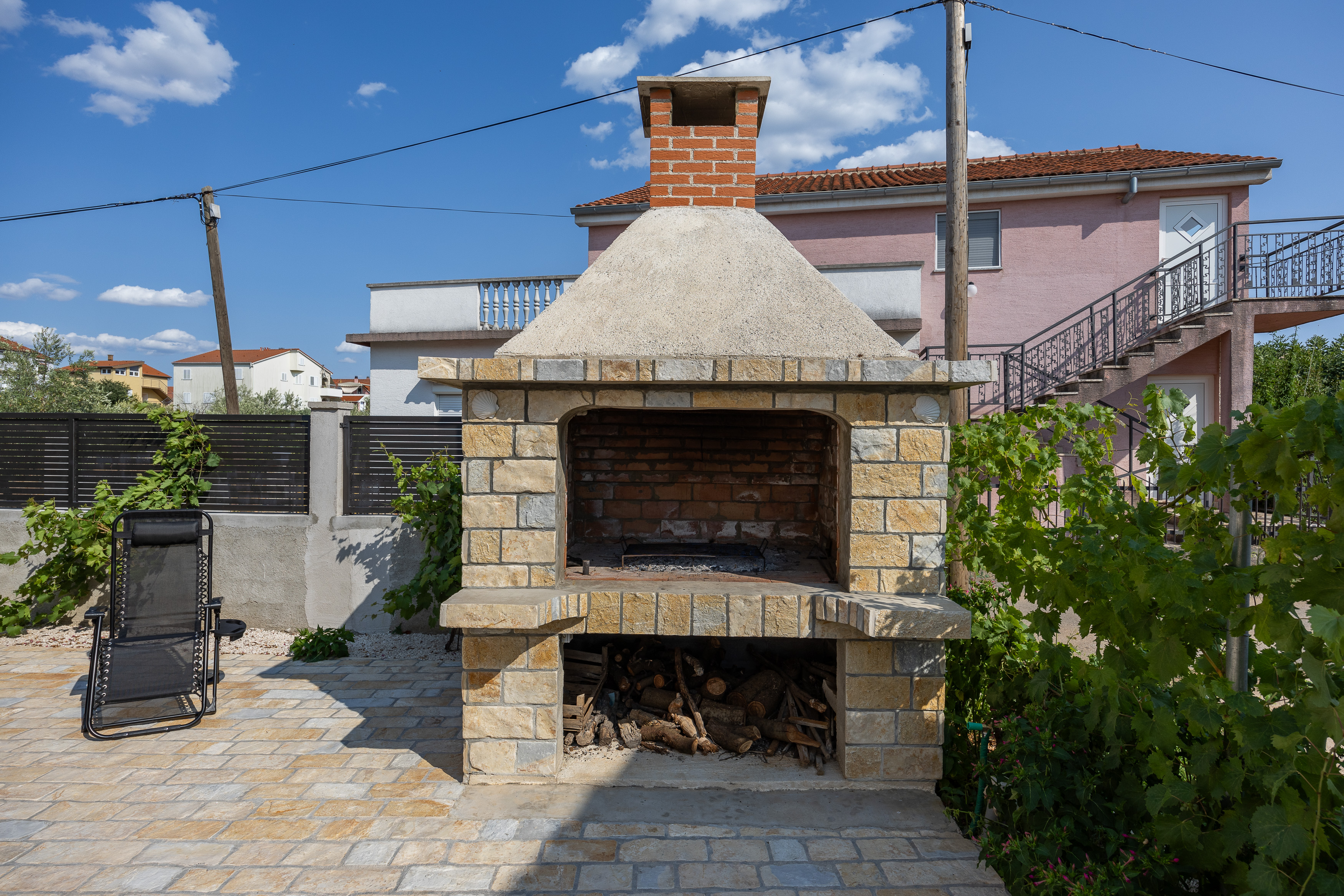 Traditional stone outdoor barbecue