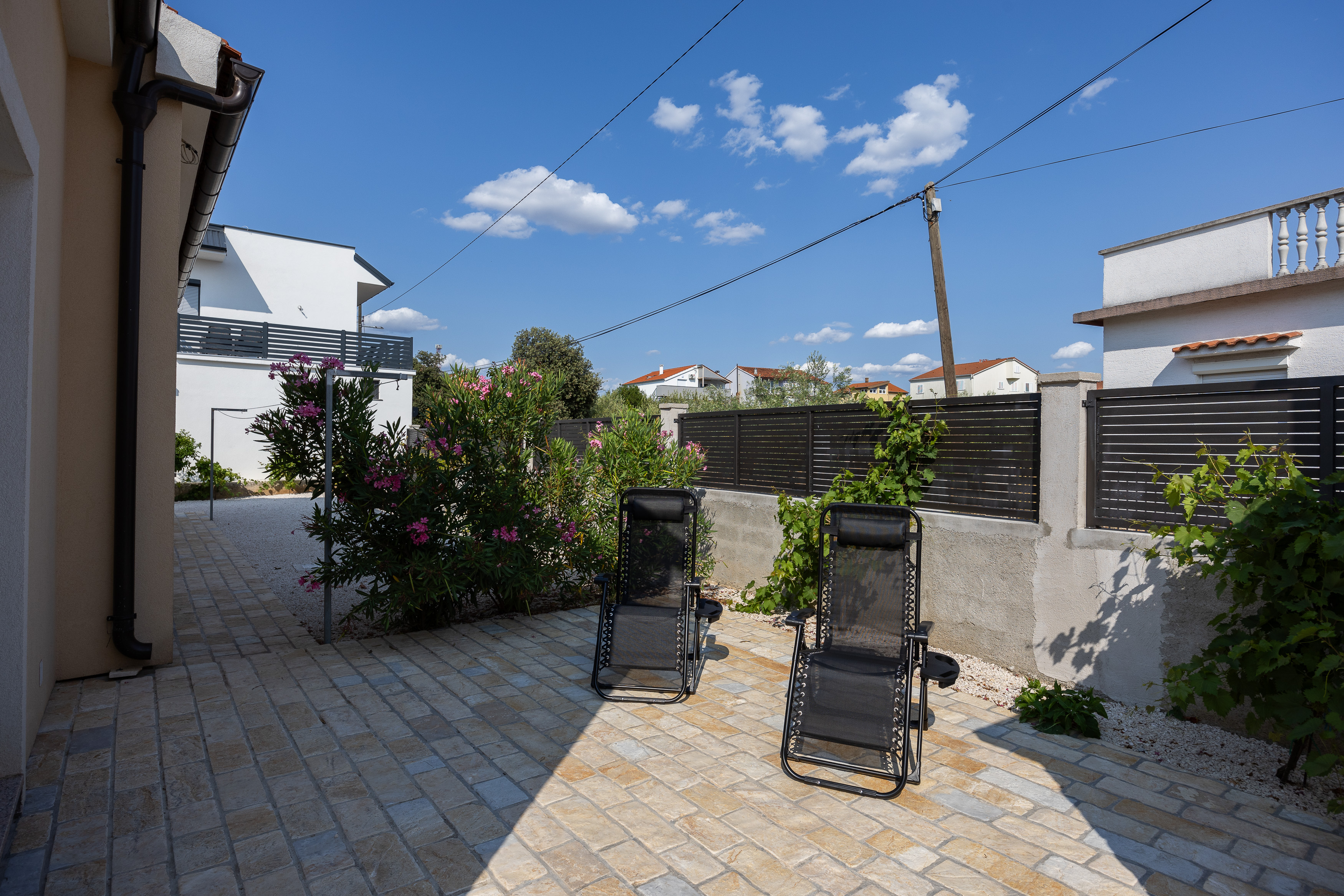 Sun loungers in the garden