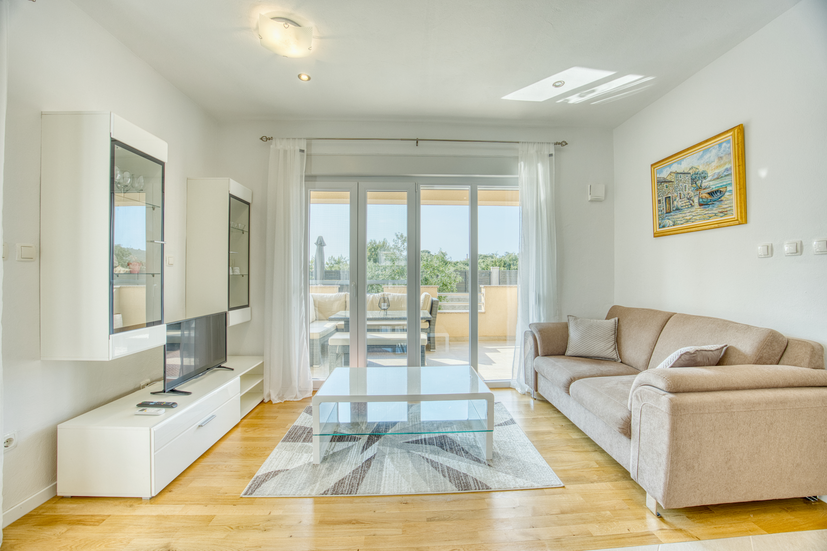 Living room with terrace view