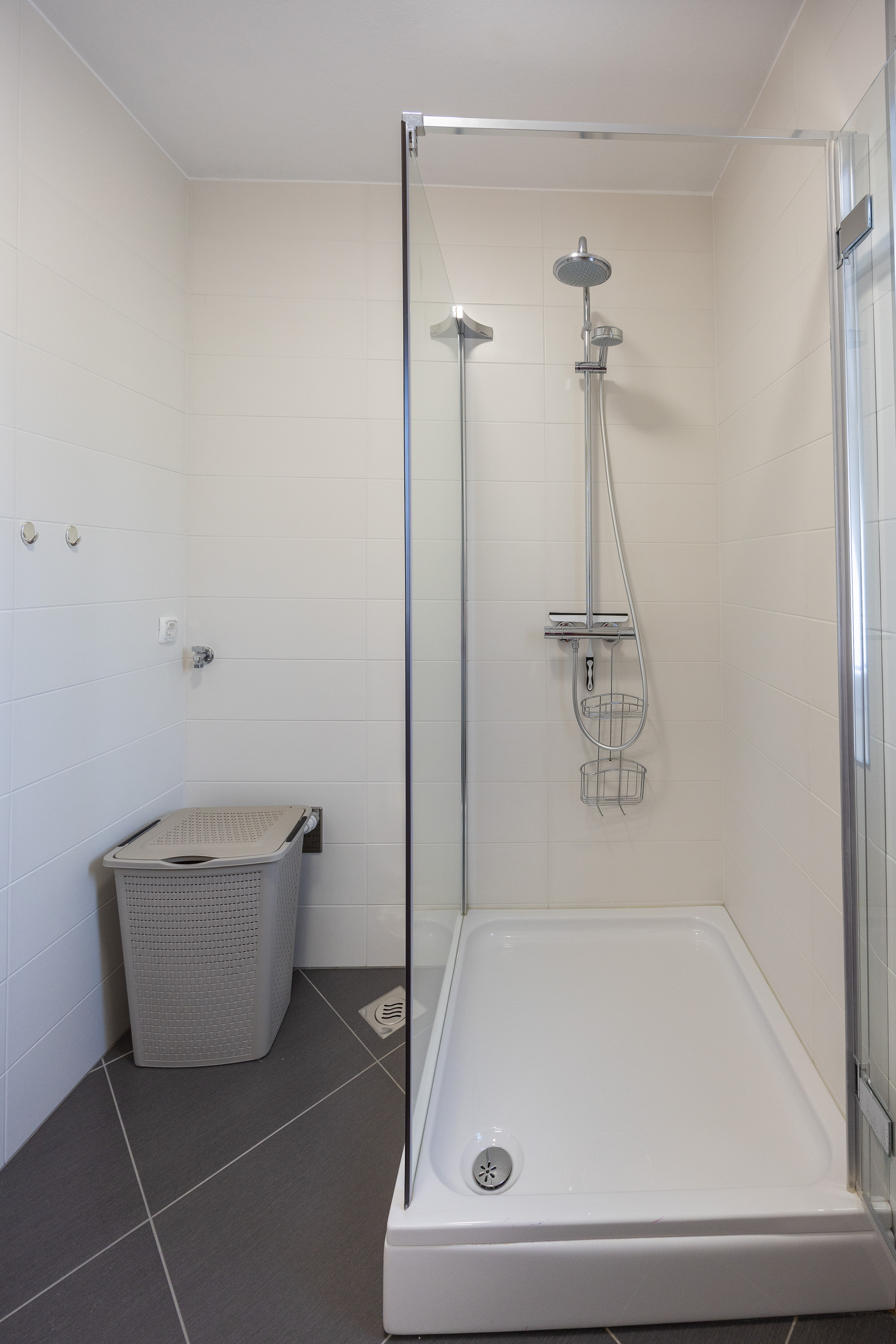 Bathroom with glass shower enclosure